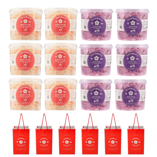 6 Prawn and 6 Sweet Potato Keropok Bucket Gift Set