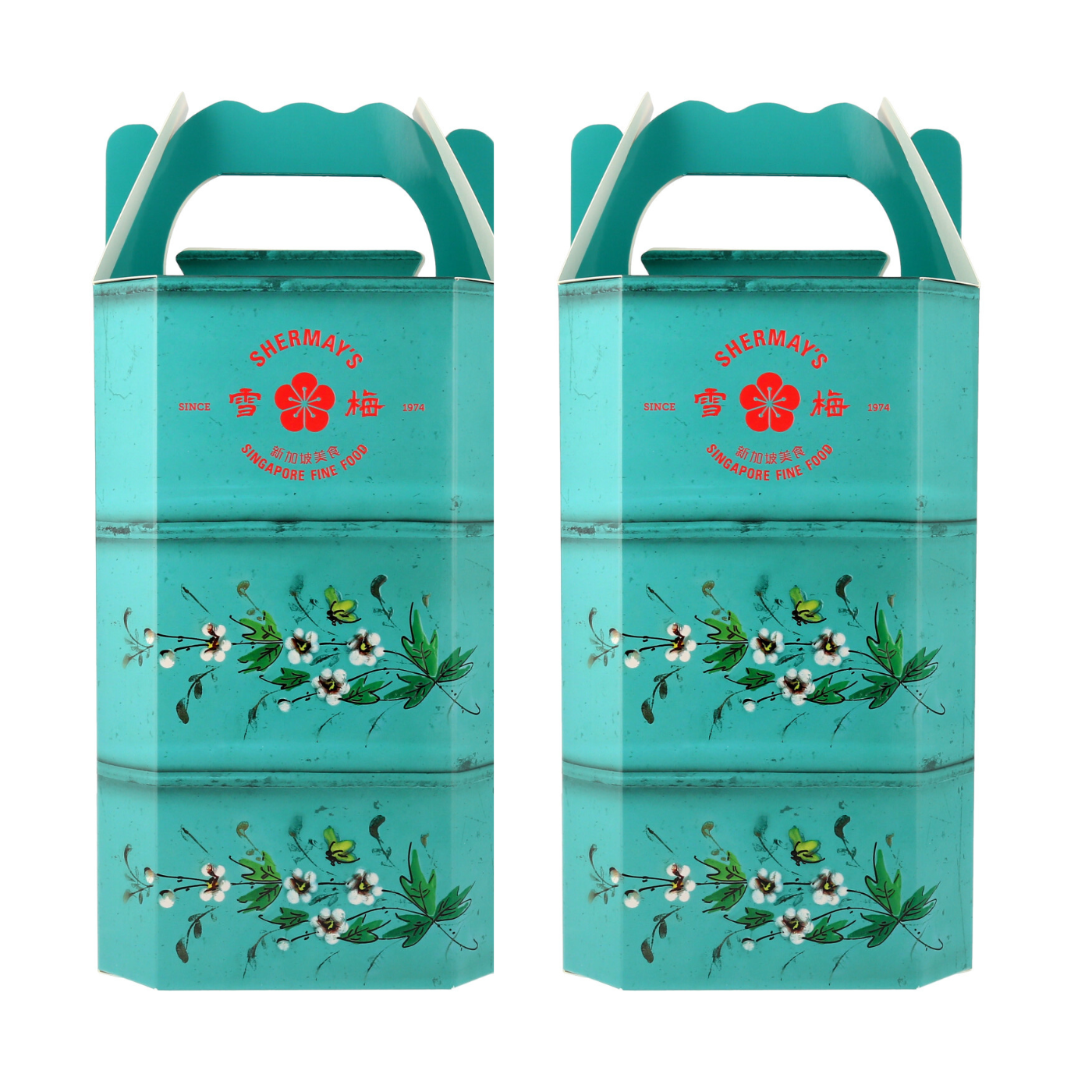 Vintage Teal Tingkat Gift Pair: Seafood