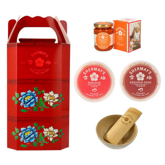 Tingkat Gifting Set with Special Bowl and Spoon - Lacquer Red