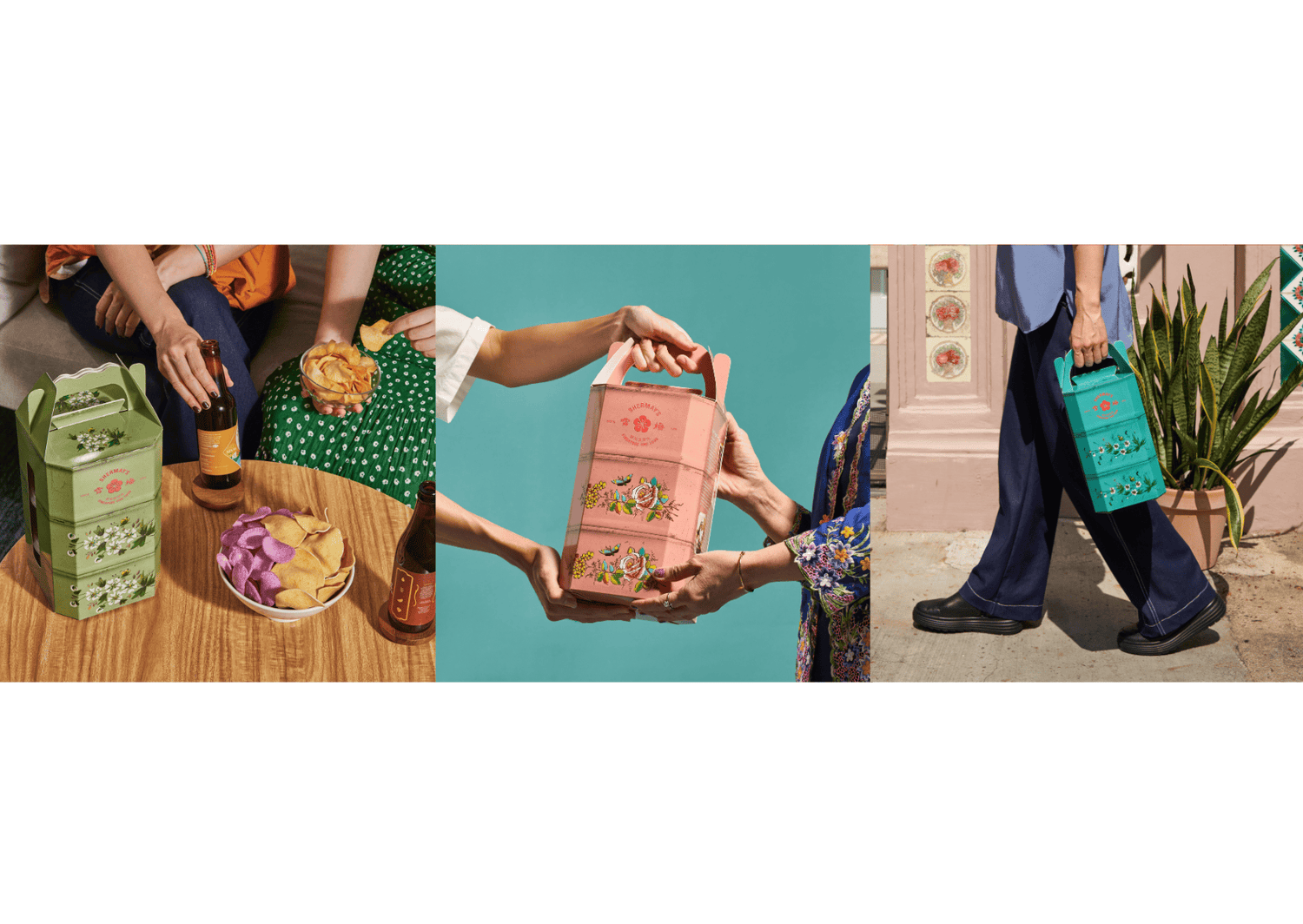 Shermay's Straits Green, Rose Pink, Vintage Teal Tingkats