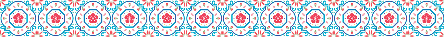 Shermay's Motif against Peranakan Tile Background