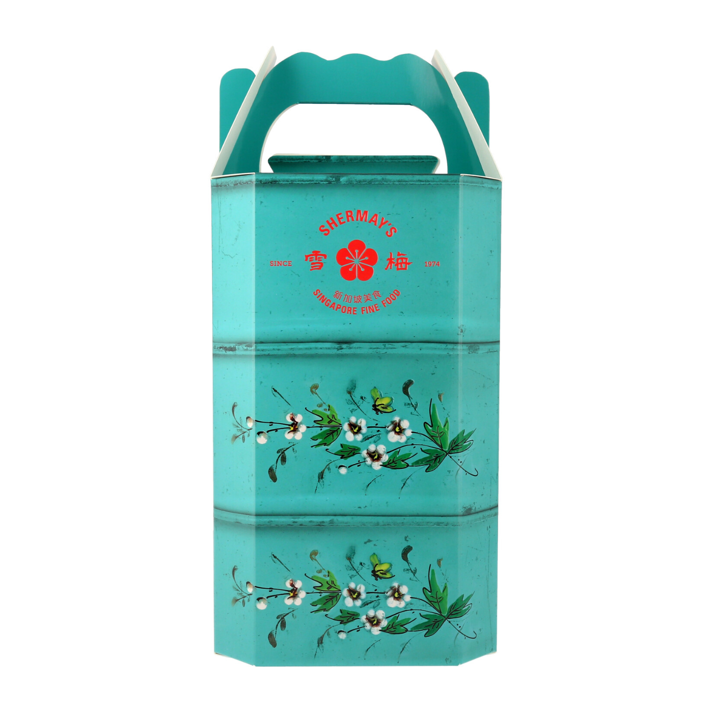Vintage Teal & Straits Green Tingkat Gift Pair: Seafood & Vegan