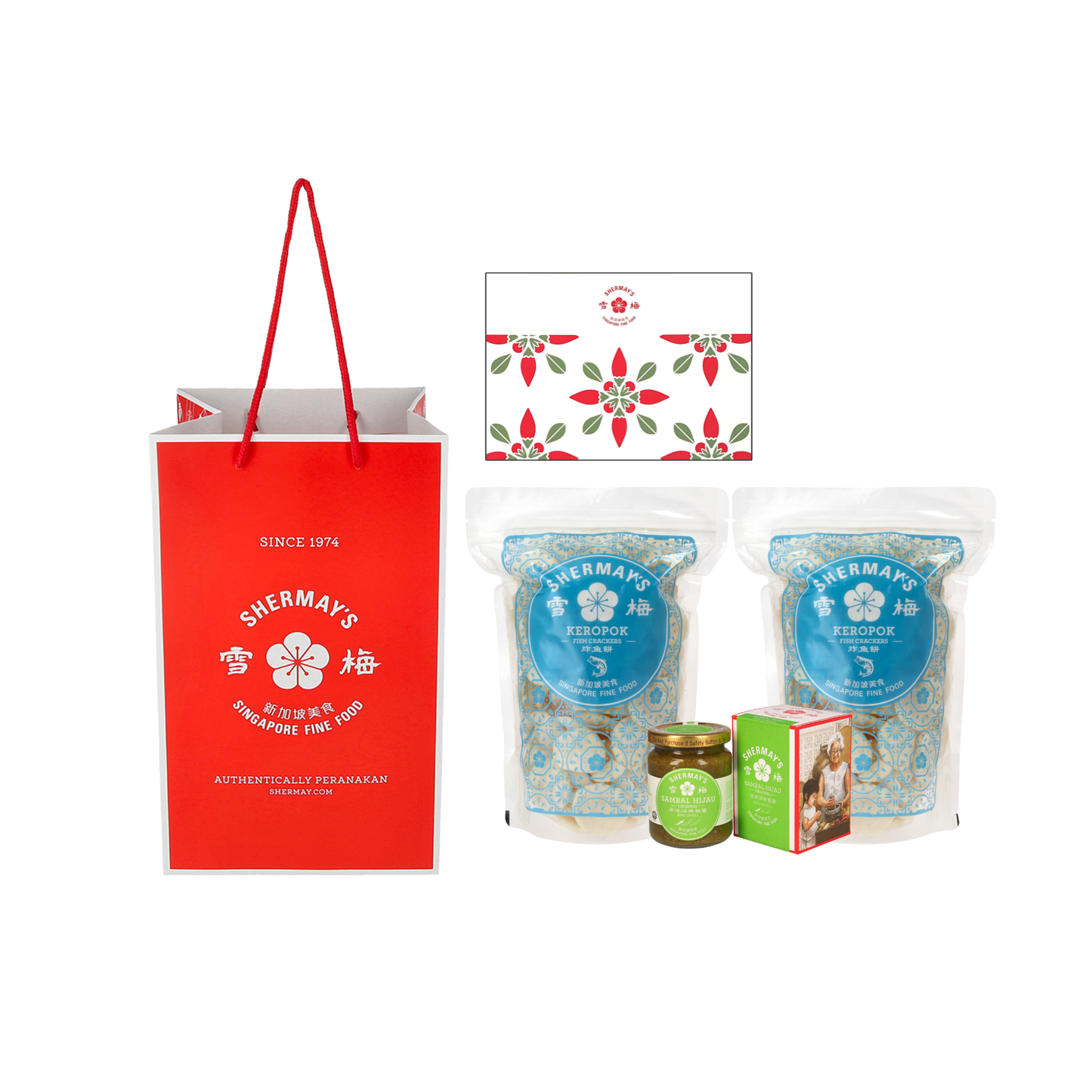 2 Fish Cracker Packets & Sambal Hijau Gift Set
