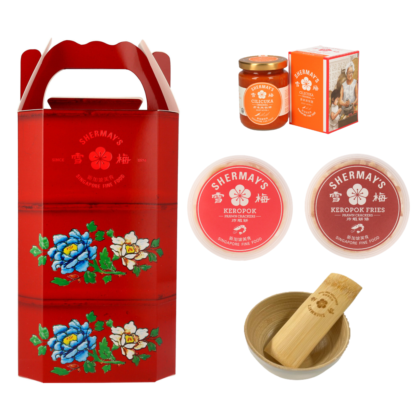 Tingkat Gifting Set with Special Bowl and Spoon - Red