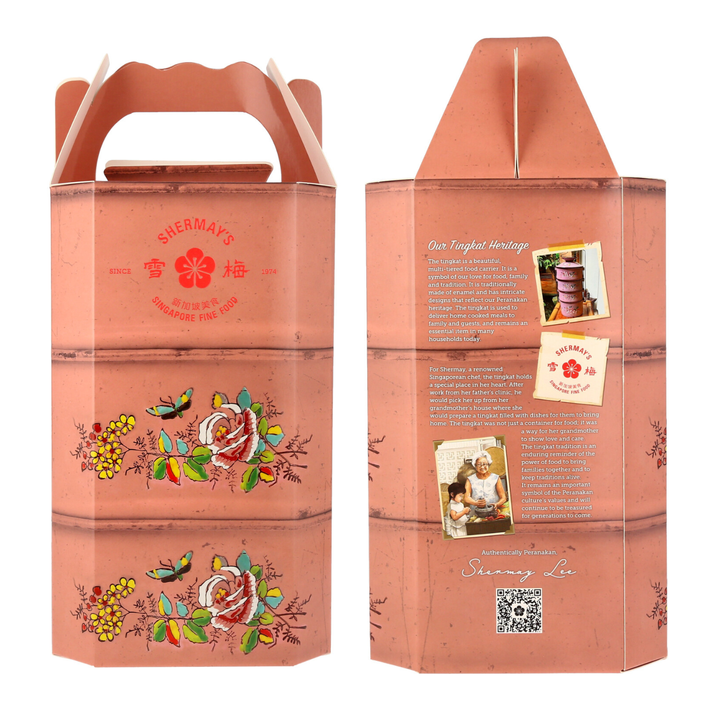 Rose Pink Tingkat Gift Pair: Keropok & Sauces