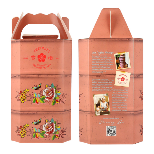 Rose Pink Tingkat Gift Pair: Keropok & Sauces