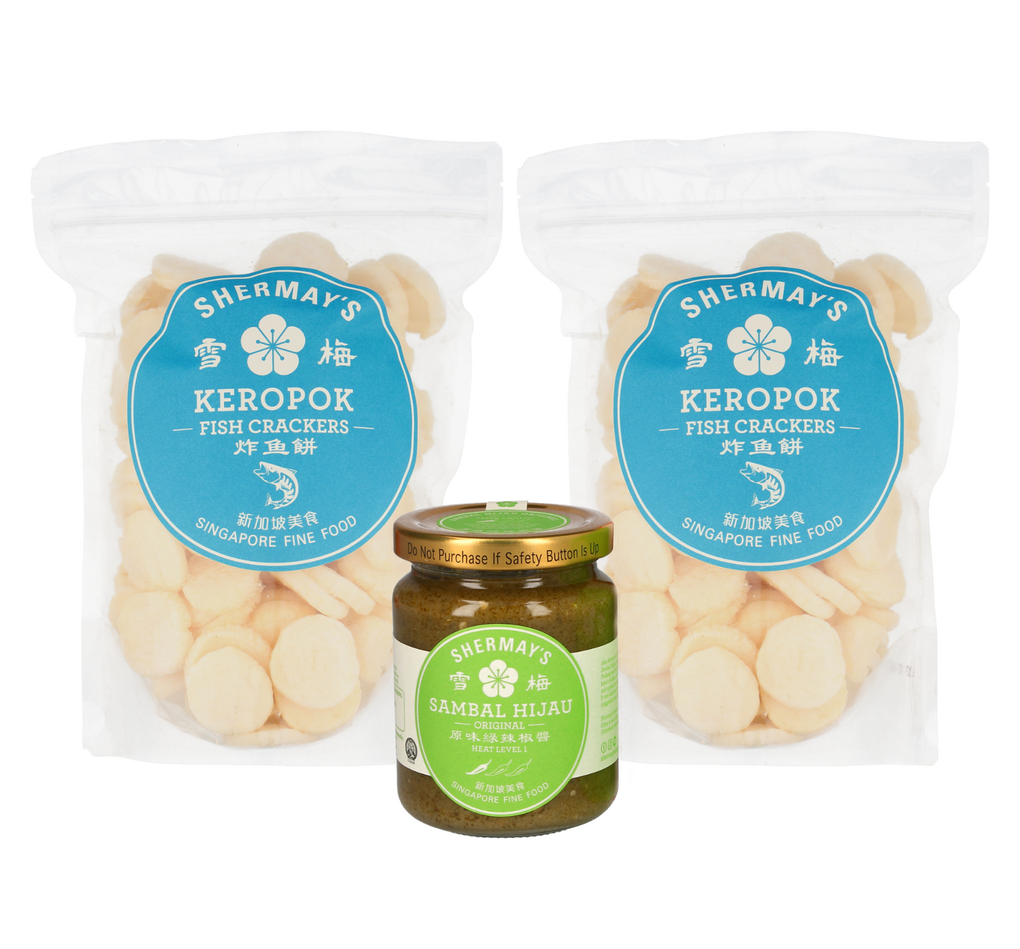 2 Fish Cracker (Keropok) Packets & Sambal Hijau Gift Set