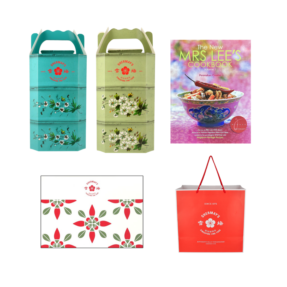 Signature Tingkats & Cookbook Vol 1 Gift Set – Shermay's Singapore Fine ...